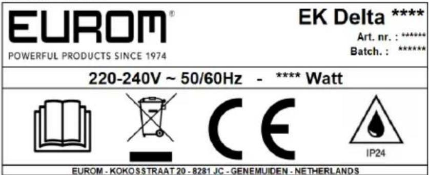 Eurom EK Delta 15000 - FORSIGTIG - 1