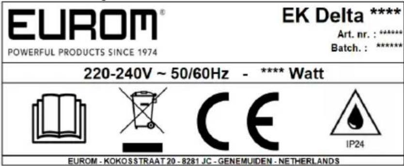 Eurom EK Delta 15000 - Identifizierung - 1