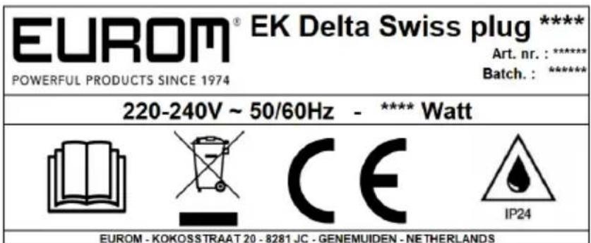 Eurom EK Delta 15000 - FORSIGTIG - 3