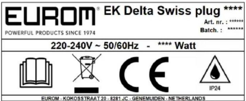 Eurom EK Delta 15000 - Označení - 7