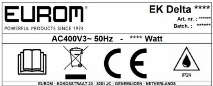 Eurom EK Delta 15000 - Identifiering - 6