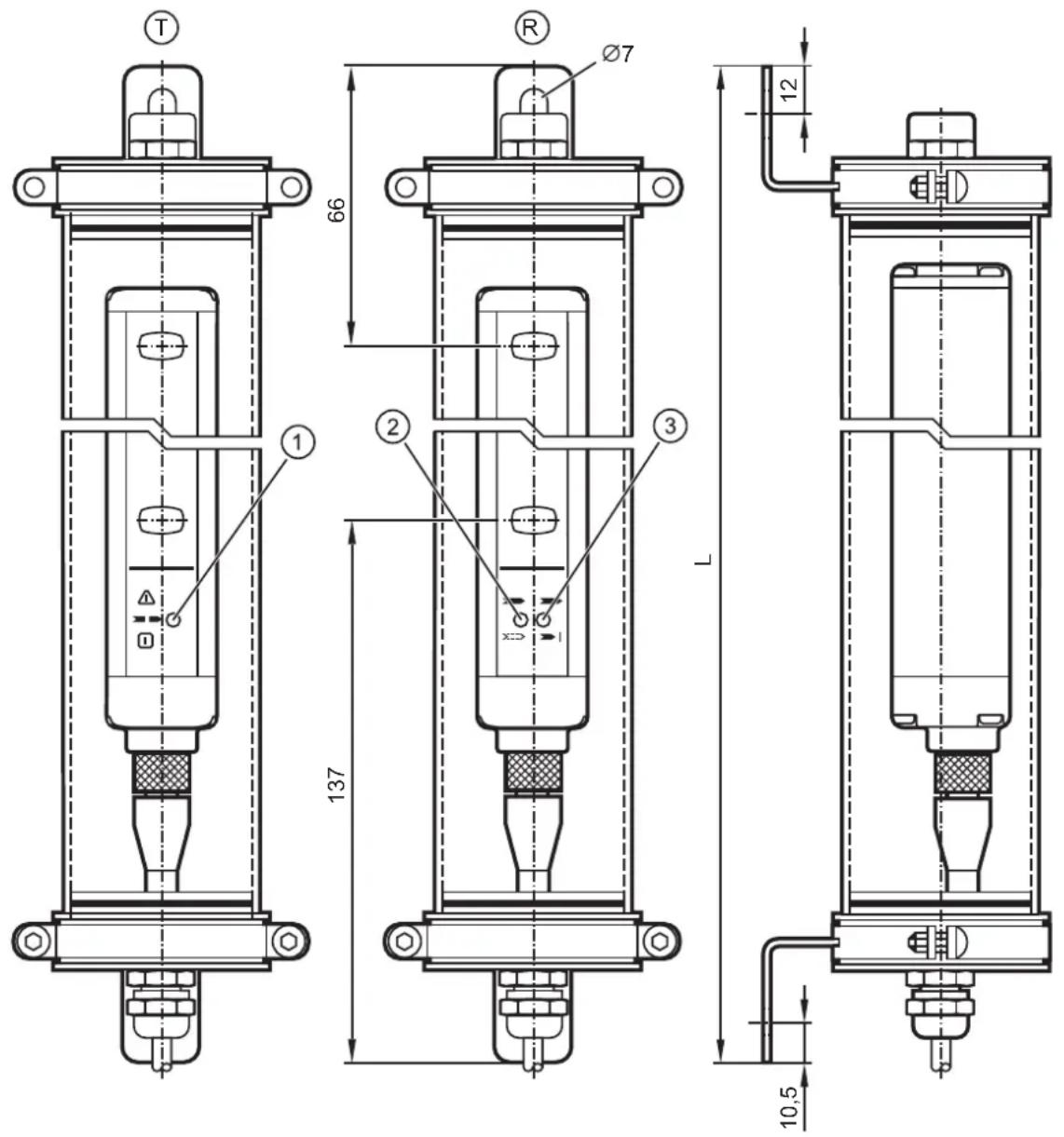 IFM OY455S - Schéma d'encombrement - 1