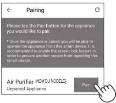 SHARP UA-KIN52E - Appuyez sur « Apparier » pour le purificateur d'air que vous souhaitez apparier. - 1