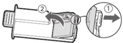 SHARP UA-KIN52E - Zdejmij zaczep uchwytu modułu (①) i wyjmij moduł generatora jonów Plasmacluster (②). - 1