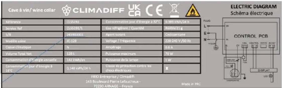 CLIMADIFF CLS52B1 - ΠΙΝΑΚΑΣ ΟΝΟΜΑΤΩΝ - 1