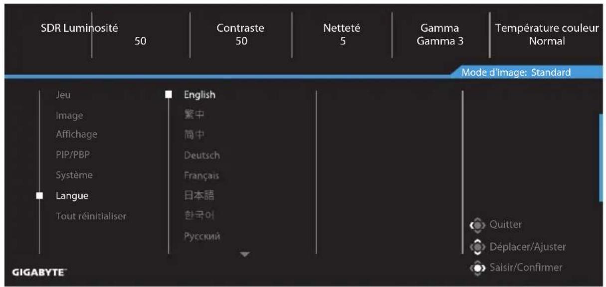 GIGABYTE GS27FA - Langue - 1