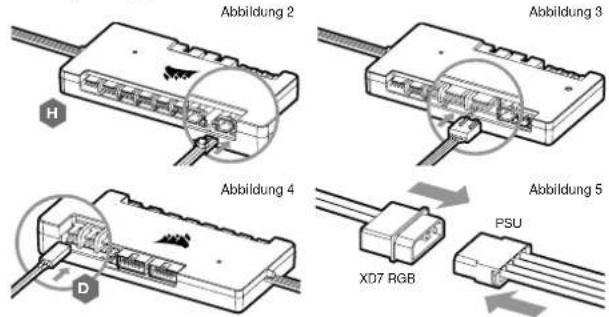 CORSAIR XD7 RGB - ANSCHLIESSEN DER VERTEILERPLATTE MIT PUMPE UND VERWENDEN DER INTEGRIERTEN DIGITALEN RGB-BELEUCHTUNG - 2