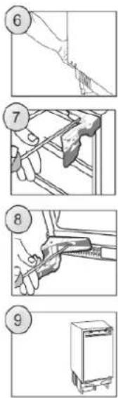 HOOVER HOM4SE68EWPK - MONTAGE DE LA PLANCHE DU MEUBLE SUR LA PORTE DE L'APPAREIL - 2