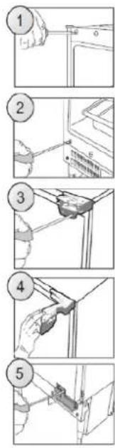 HOOVER HOM4SE68EWPK - MONTAGE DE LA PLANCHE DU MEUBLE SUR LA PORTE DE L'APPAREIL - 1