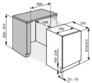 HOOVER HOMLSE68EWKP - Dimensioni dell'aperture del mobile - 1