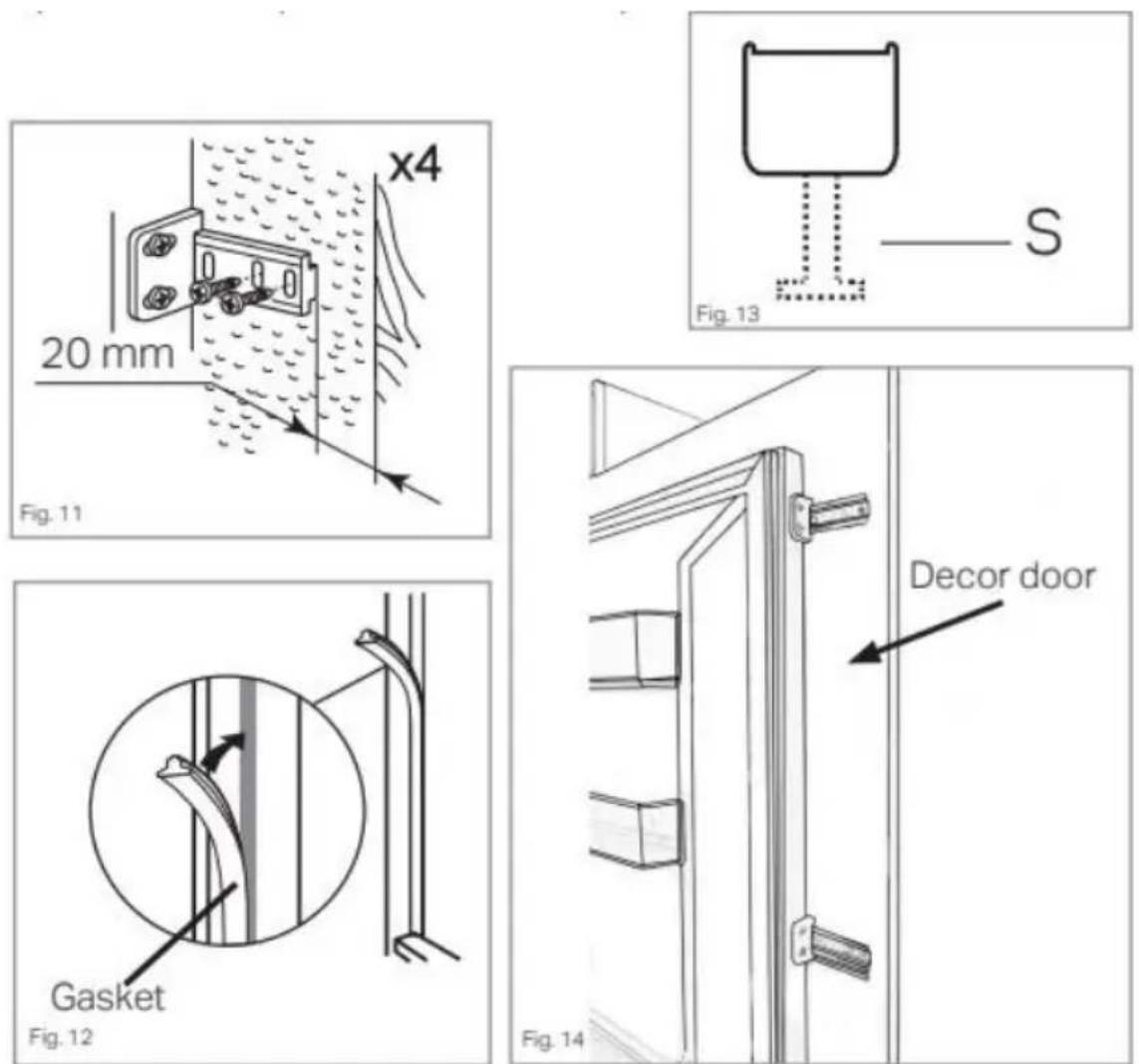 HOOVER HOMS518EWK - Mounting the fascia door - 1