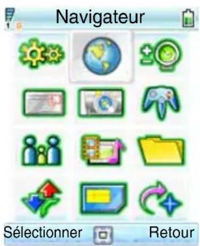 Navigateur Sélectionner Retour