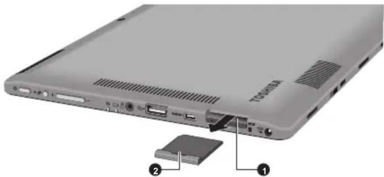 TOSHIBA WT310 - Insertion d'une carte mémoire - 1