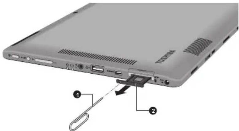 TOSHIBA WT310 - Installation d'une carte SIM - 2