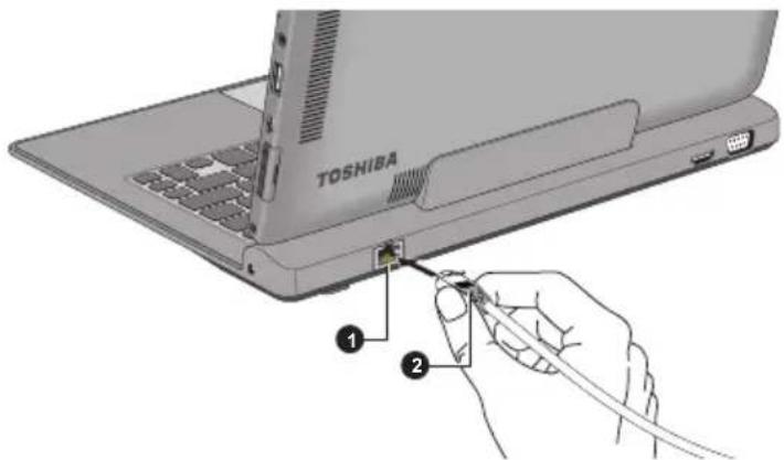 TOSHIBA WT310 - Branchement du câble réseau - 2