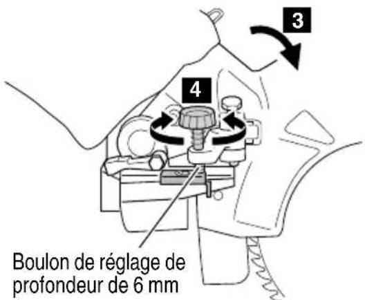 Boulon de réglage de profondeur de 6 mm