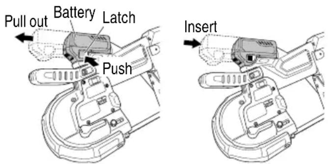METABO CB 3612DA - REMOVAL AND INSTRUCTION METHOD OF BATTERY OR AC/DC ADAPTER - 1