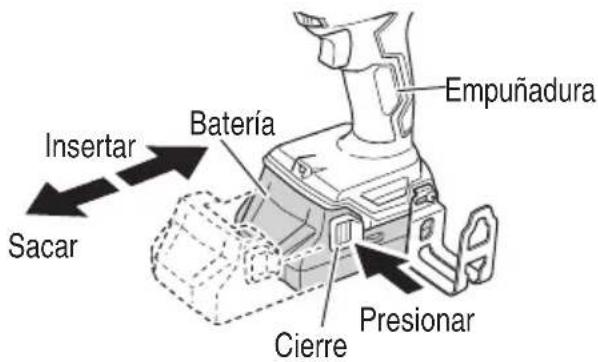 METABO AC 18DA - INSTALAR Y REMOVER LA BATERÍA - 1