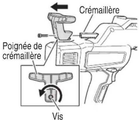 Crémaillère Poignée de crémaillère Vis