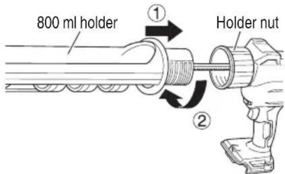 METABO AC 18DA - < Attaching the 600 ml holder > - 4