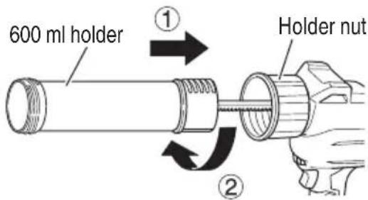 METABO AC 18DA - < Attaching the 600 ml holder > - 2