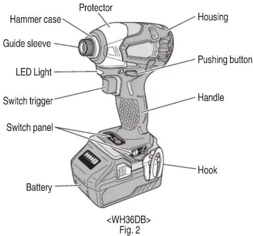 METABO WH36DB - NAME OF PARTS - 1