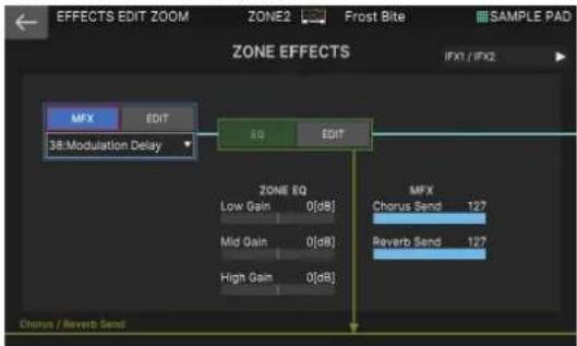 ROLAND FANTOM 8 EX - Modification de l'effet du tone (MFX) - 2