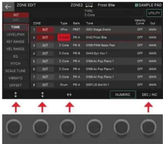 ROLAND FANTOM 8 EX - Modification d'une zone - 1