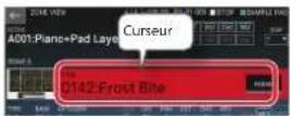 ROLAND FANTOM 6 EX - Déplacez le curseur vers le nom du tone (numéro) et utilisez le cadran [VALUE] ou les boutons [INC][DEC] pour sélectionner un tone. - 1
