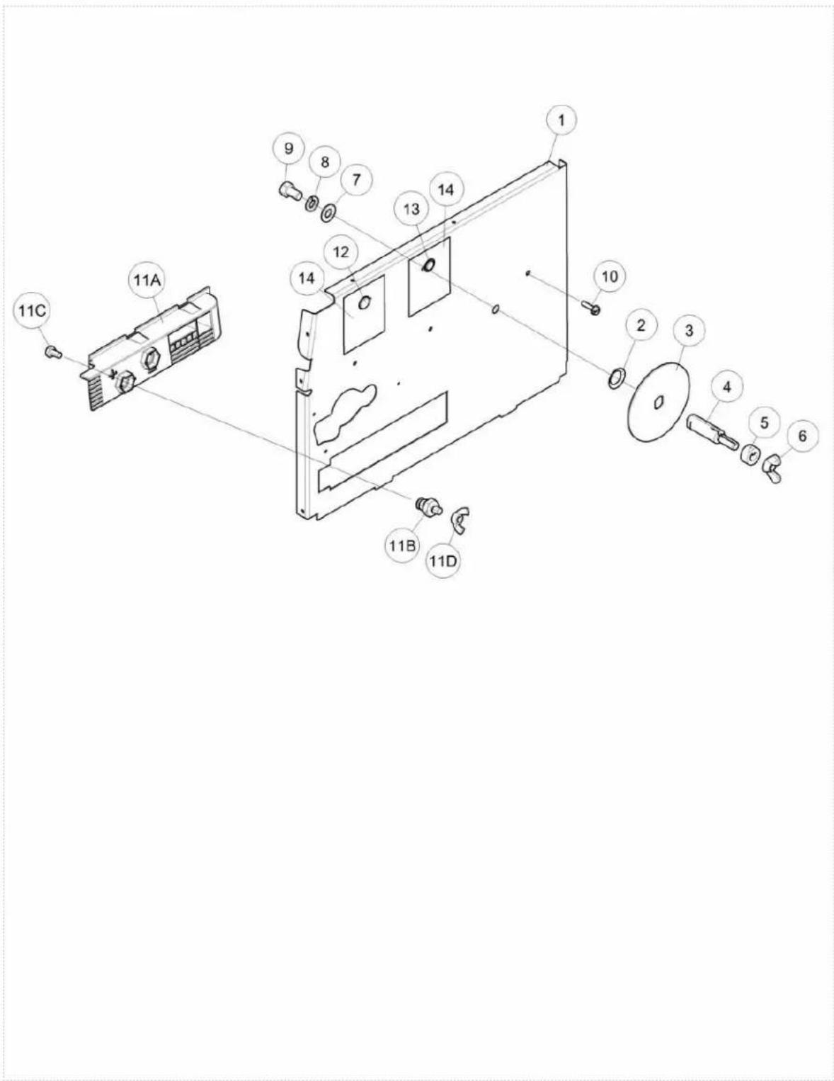 LINCOLN ELECTRIC POWER MIG 140/180 - Center Panel Assembly - 1