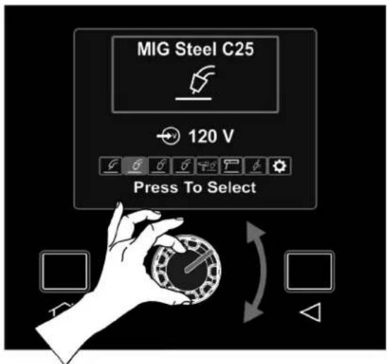 LINCOLN ELECTRIC POWER MIG 210 MP - SECUENCIA DE ENCENDIDO - 1