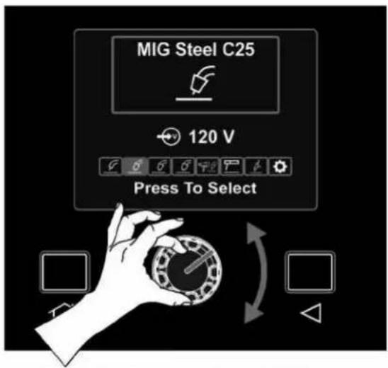 LINCOLN ELECTRIC POWER MIG 210 MP - POWER-UP SEQUENCE - 1