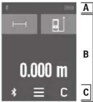 BOSCH AdvancedDistance 50C - Използване на сензорния екран - 1