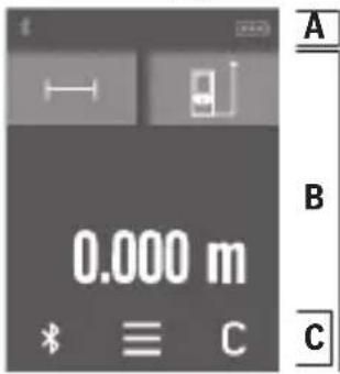 BOSCH AdvancedDistance 50C - Gebruik van het touchscreen - 1