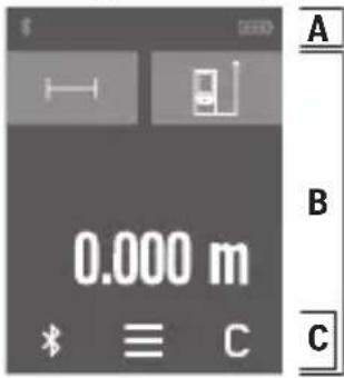 BOSCH AdvancedDistance 50C - Jutiklinio ekrano naudojimas - 1