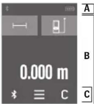 BOSCH AdvancedDistance 50C - Verwendung des Touchscreens - 1