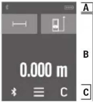 BOSCH AdvancedDistance 50C - Používání dotykového displeje - 1