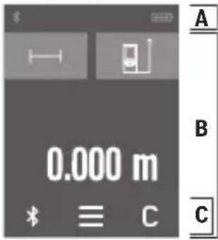 BOSCH AdvancedDistance 50C - Bruk av berøringsskjermen - 1
