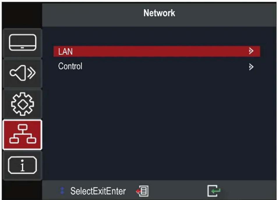 Network LAN Control SelectExitEnter