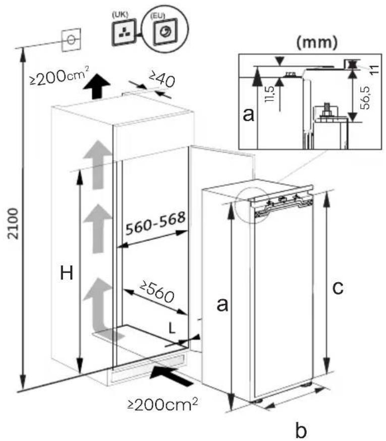 HISENSE FT3B213SAWE - Einbau-Kühl-/Gefrierkombination - 1