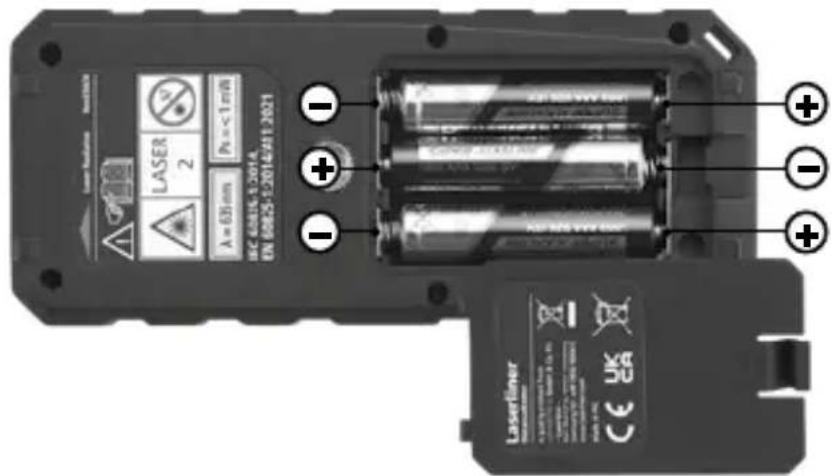 Laserliner DistanceMaster 50 - Colocar as pilhas - 1