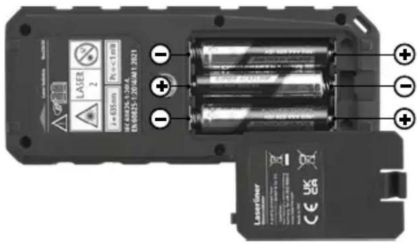 Laserliner DistanceMaster 50 - Batterien einlagen - 1