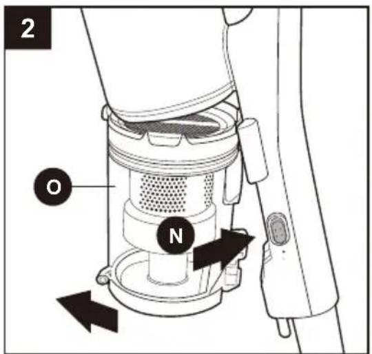 EUREKA RapidClean NEC101CBL - REMOVING AND CLEANING THE DUST CUP AND FILTERS - 1
