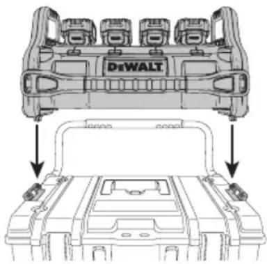 DEWALT DCB1800 - Rattacher la station d'alimentation portative/chargeur au système DEWALT ToughSystem ^MD (Fig. D). - 1