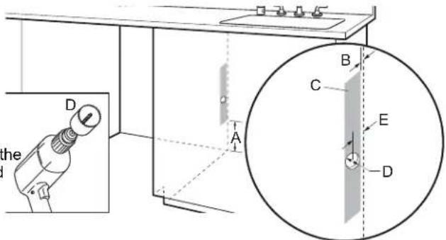 JennAir JDAF3924RX - Drill location for Electrical conduit hole - 1