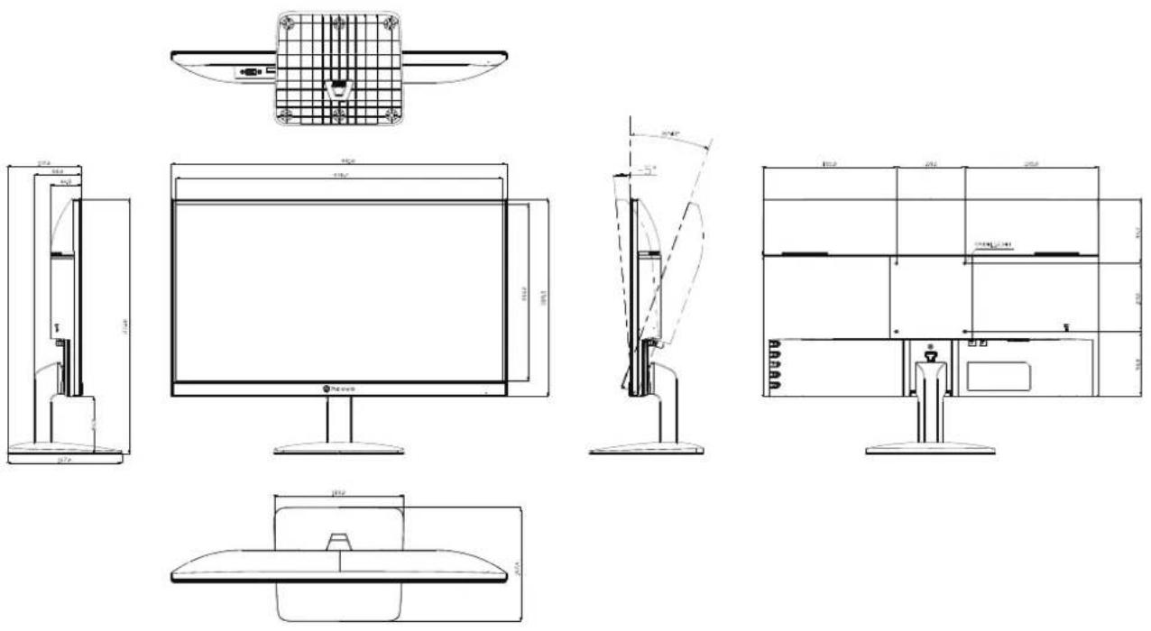 AG Neovo SC-2203 - Dimensions de l'écran - 1