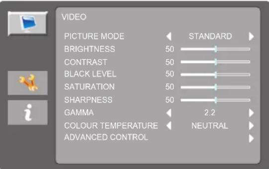 AG Neovo SC-2203 - Utilisation du menu OSD - 1