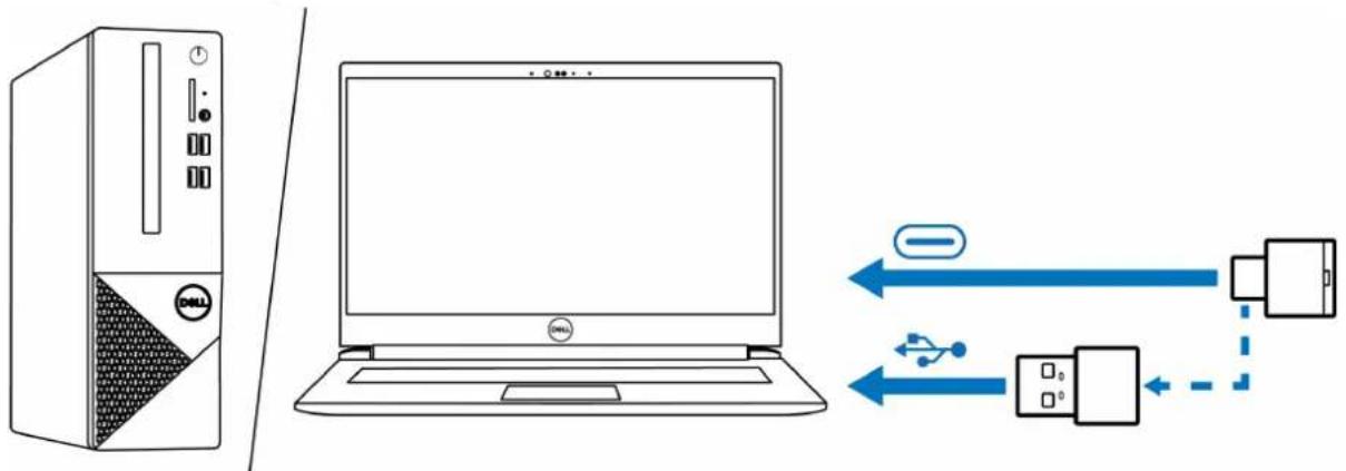 DELL WL7024 - Connexion du casque à votre apparéil avec le récepteur audio sans fil - 1