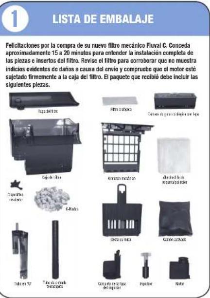 Fluval C2 - GUIA DE COMIENZO RAPIDO DEL FILTRO MECANICO FULLLC - 1