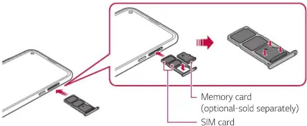 LG LM-Q630EAW - Inserting the memory card - 1